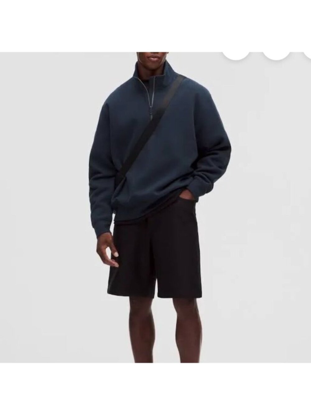 Lululemon Half Zip Sweatshirt Mens Size L black Fleece Pullover E36
